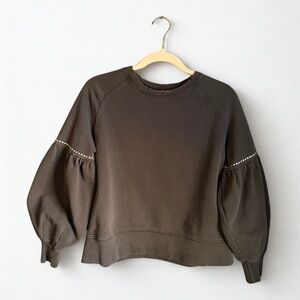 Girls Puff Sleeve Distressed Zara Top